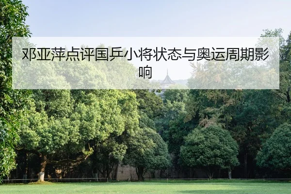 邓亚萍点评国乒小将状态与奥运周期影响